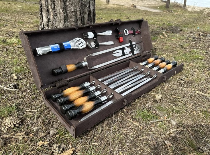 Подарунковий набір.Набір Шампурів у Дерев'яному Кейсі. Полтава Полтава - зображення 2