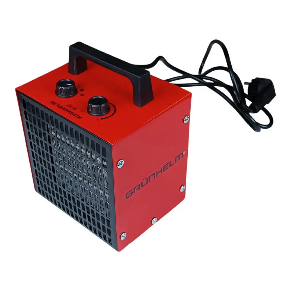 Обогреватель электрический Grunhelm РТС-2000D 2 кВт красный Київ - зображення 2