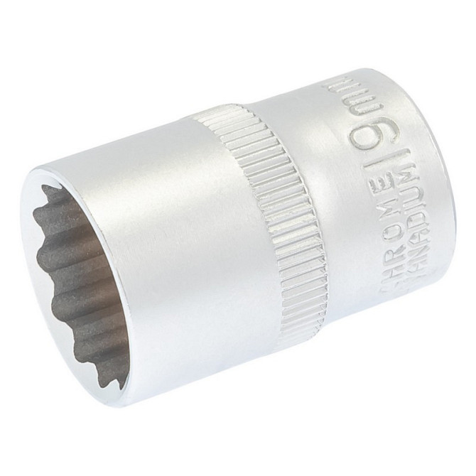 Головка торцевая MASTERTOOL 12-гранная ½" 19 мм L 40 мм CrV 78-0619 Харків - зображення 1