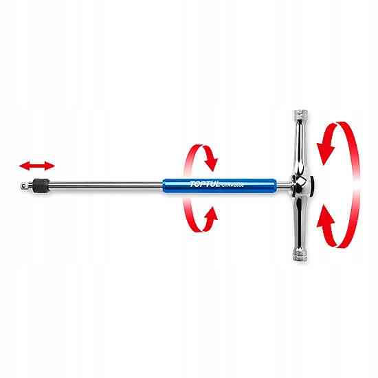 Вороток Т-образный с трещоткой 1/4" 72 зубца L=132*260мм TOPTUL CTRM0826 Харків