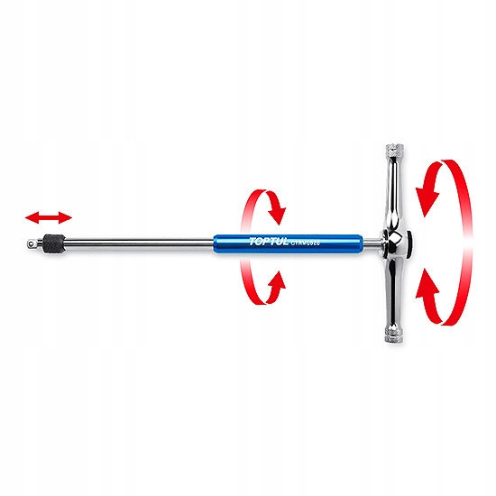 Вороток Т-образный с трещоткой 1/4" 72 зубца L=132*260мм TOPTUL CTRM0826 Харьков - изображение 5