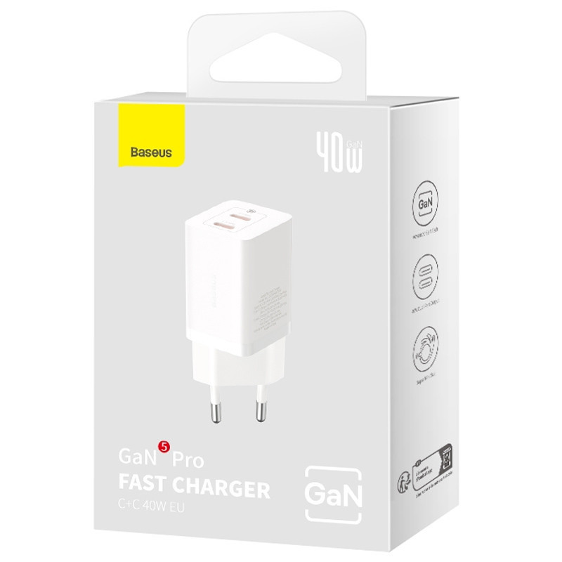 СЗУ Baseus GaN5 Pro OS + Type-C to Type-C 40W (CCGP18010) Херсон - изображение 7