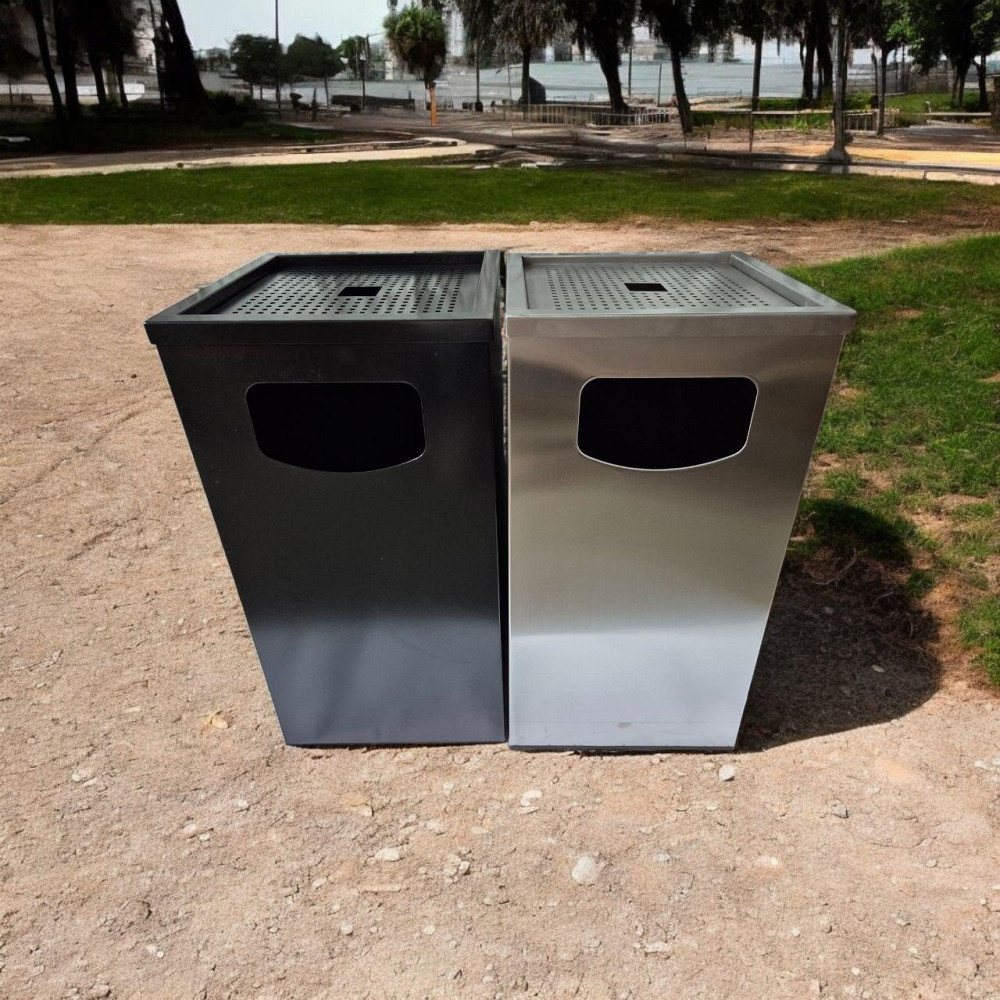 Урна-пепельница, квадратная, металл окрашенный 90 л, черная (0292B) Киев - изображение 3