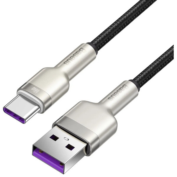 Кабель Baseus Cafule USB to Type-C 66W 0.25m Black (CAKF000001) Харьков - изображение 4
