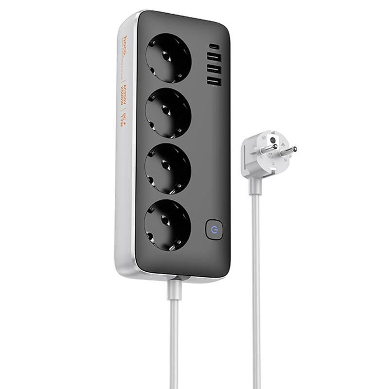 Удлинитель Hoco AC21 Sunlight 4-bit (1C/3A/4xSocket) (1.5m) Херсон - изображение 1