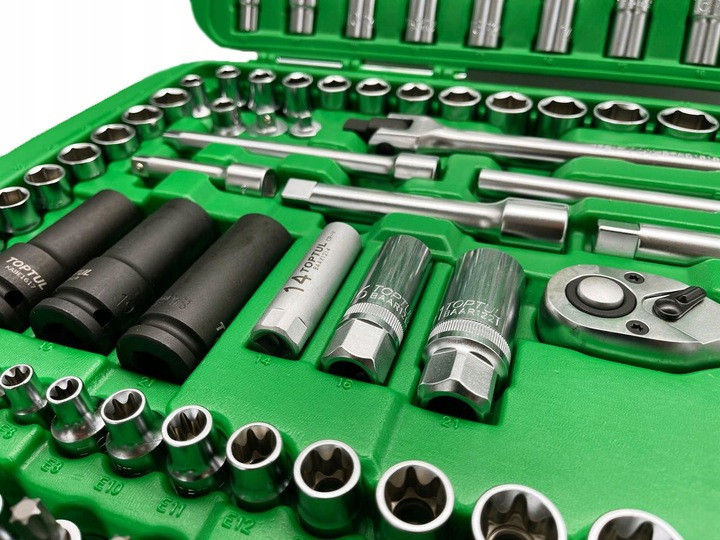 Профессиональный набор инструмента комбинированный 1/4", 3/8", 1/2" 163ед. TOPTUL GCAI163R Харків - зображення 4