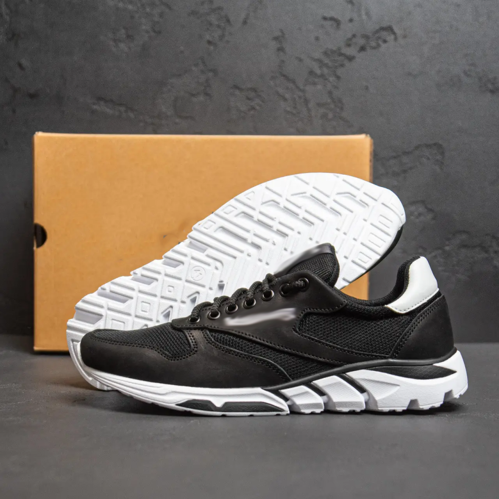 Мужские летние кроссовки сетка Classic Black Киев - изображение 9