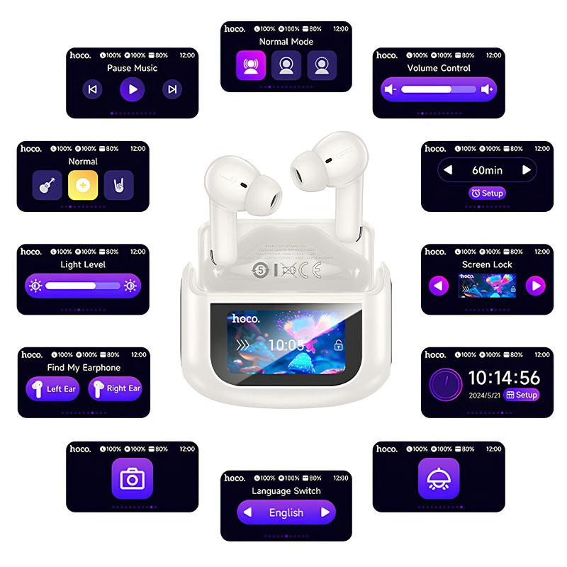 Беспроводные TWS наушники Hoco EQ21 Sandy with Touch Screen ANC+ENC Херсон - зображення 2