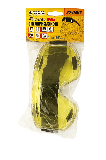 Очки-полумаска закрытые MASTERTOOL ANTI-SCRATCH 4 вентиляционных клапана регулируемый ремень l класс Харьков - изображение 2