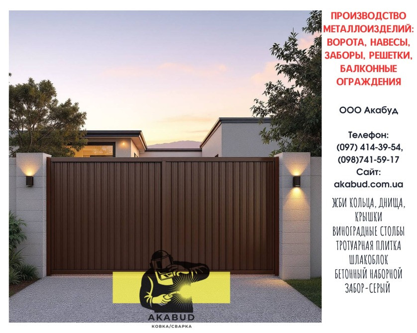 Заборы из профлиста, навесы, ворота откатные и распашные Кривой Рог - изображение 5