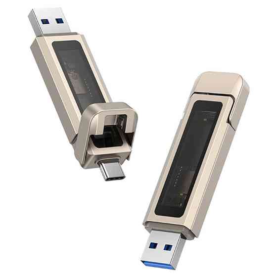 Флеш накопитель USAMS US-ZB279 USB3.2+Type-C GEN1 Dual Ports Aluminum Alloy 10G Flash Drive 256G Херсон