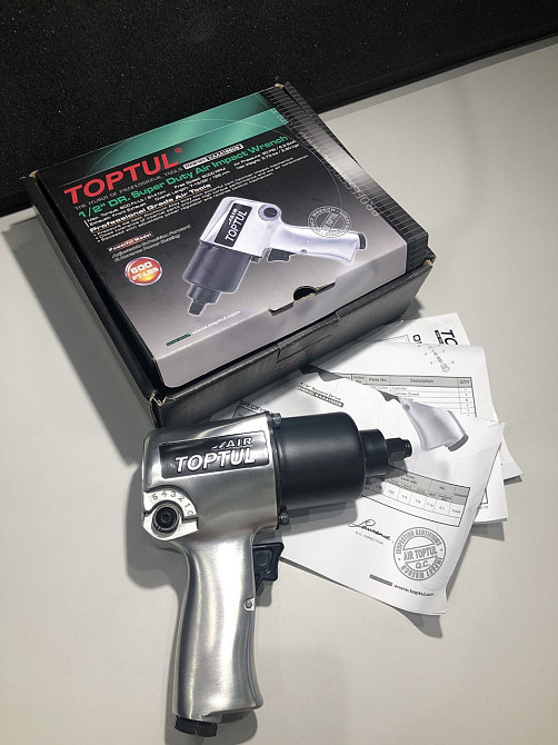 Гайковерт для автосервиса пневматический 1/2" 814N/m 8000об/мин TOPTUL KAAA1660B Харків - зображення 3