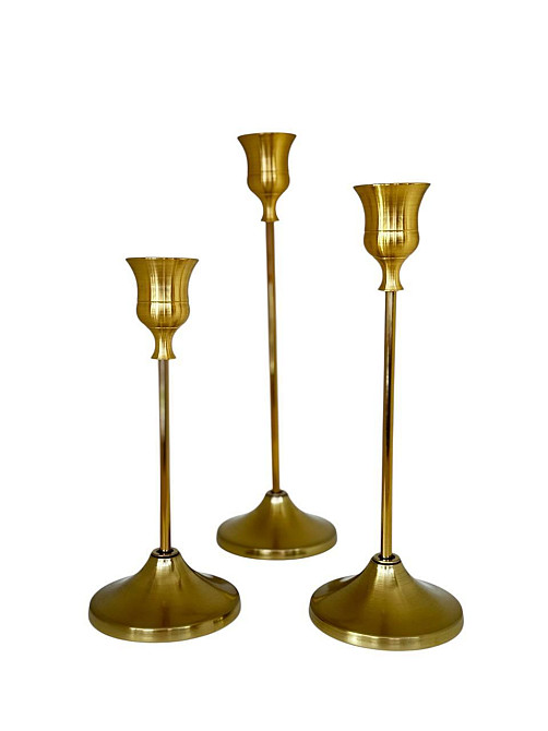 Набор подсвечников Leeseph Mat 3шт золото  MV023 Одеса - зображення 7