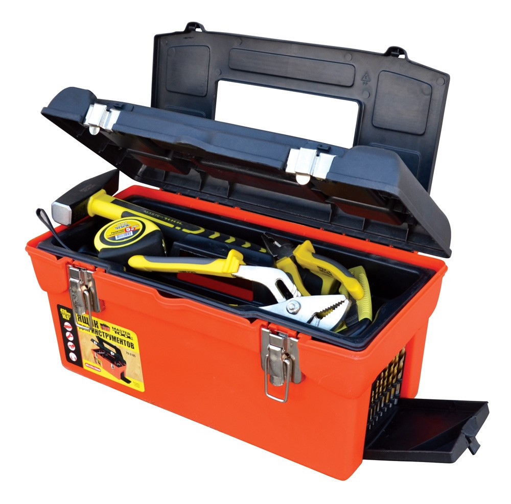 Ящик для инструментов MASTERTOOL с металлическими замками 16.5" 420х225х210 мм 79-2105 Харків - зображення 1