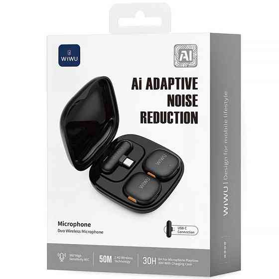 Петличный беспроводной микрофон WiWU Wi-WM006 AI Adaptive Noise Reduction Type-C Херсон