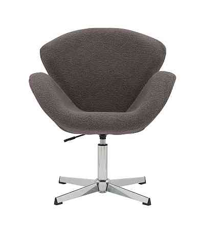 Крісло Сван сіра тканина букле тедді Дніпро