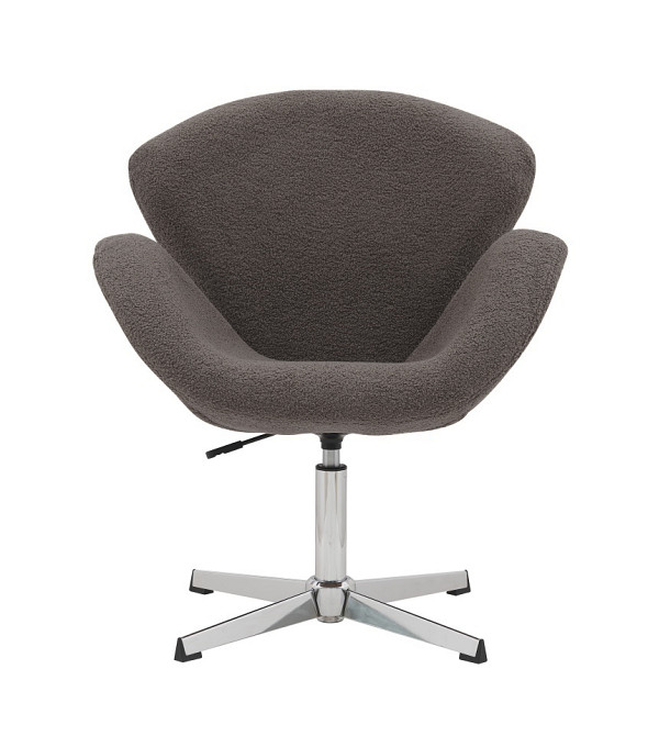 Крісло Сван сіра тканина букле тедді Дніпро - зображення 1