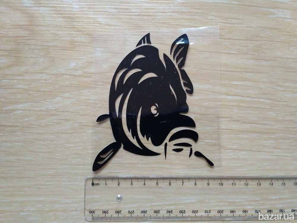 Наклейка на авто Карп Чёрная Борисполь - изображение 2