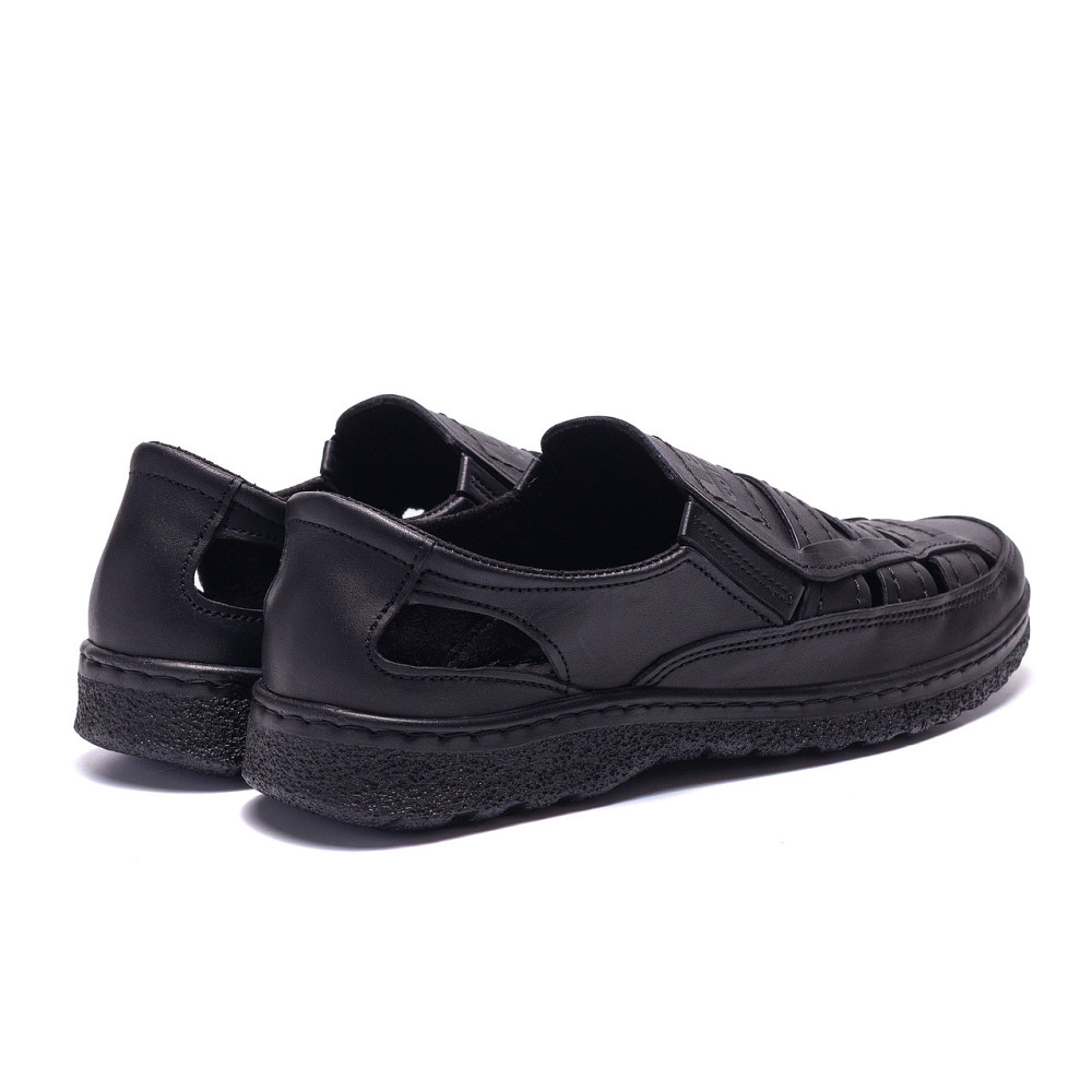 Мужские кожаные летние туфли Leon  Black Киев - изображение 4