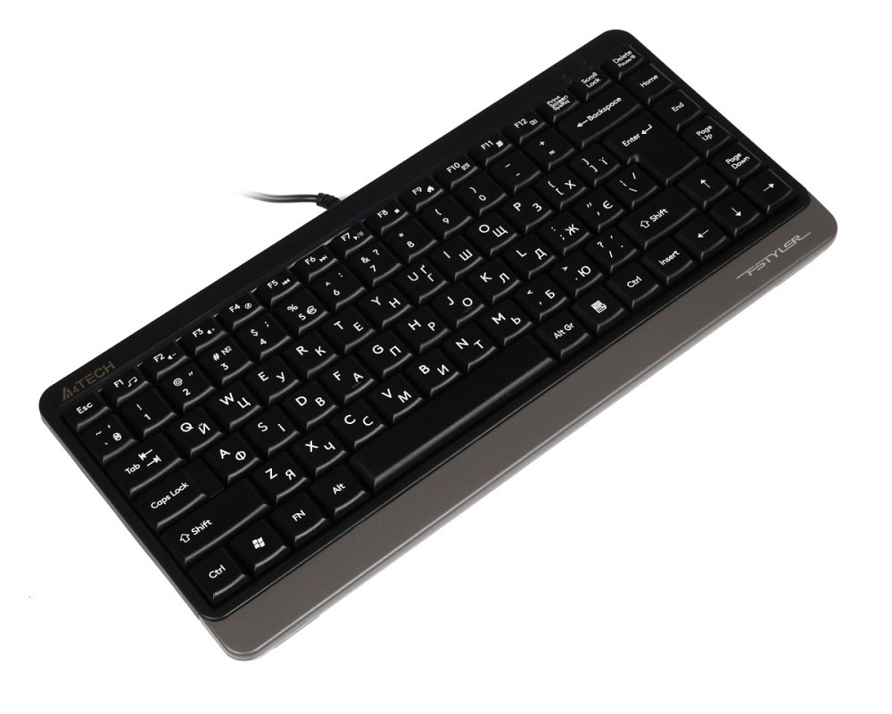 Клавиатура компьютерная проводная A4Tech Fstyler Compact Size FK11 USB (Grey) серая Київ - зображення 4