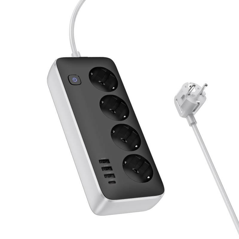 Удлинитель Hoco AC21 Sunlight 4-bit (1C/3A/4xSocket) (1.5m) Херсон - изображение 3