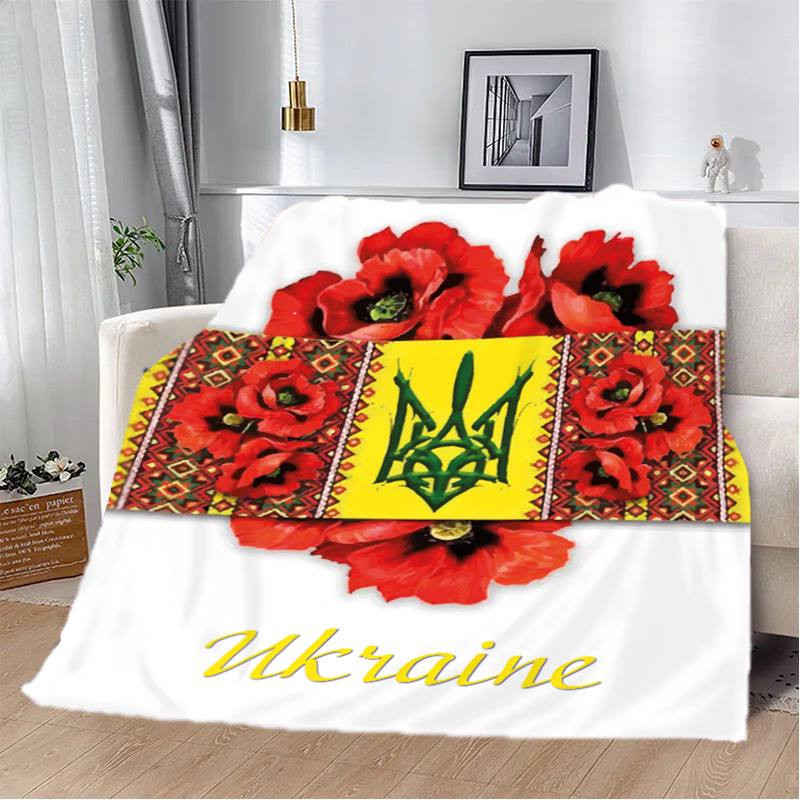 Плед патріотичний 3D Макове серце України 20222418_A 12168 160х200 см Київ - зображення 1
