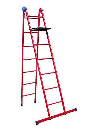 Лестница универсальная металлическая ГОСПОДАР 7 ступенек со столиком h 1880/4180 мм max 150 кг 79-10 Харків