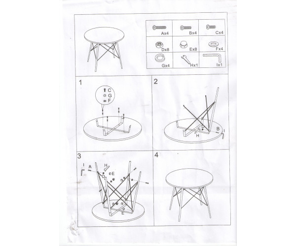 Стіл Тауер Вуд круглий д. 100 см білий Дніпро - зображення 4