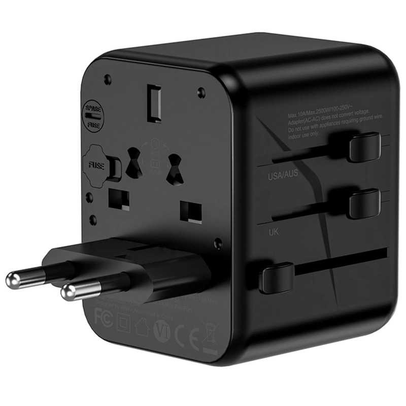Сетевой универсальный переходник WIWU UA012 Warrior 12W + 1USB-A/1C Херсон - зображення 2