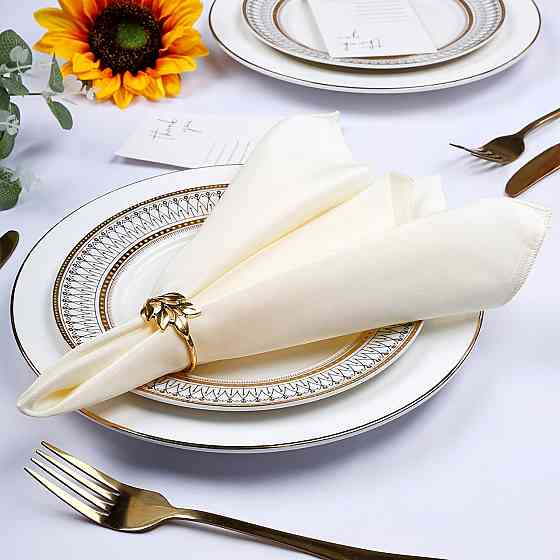 Салфетки атласные сервировочные Leeseph 30х30см бежевые 6 штук Одесса