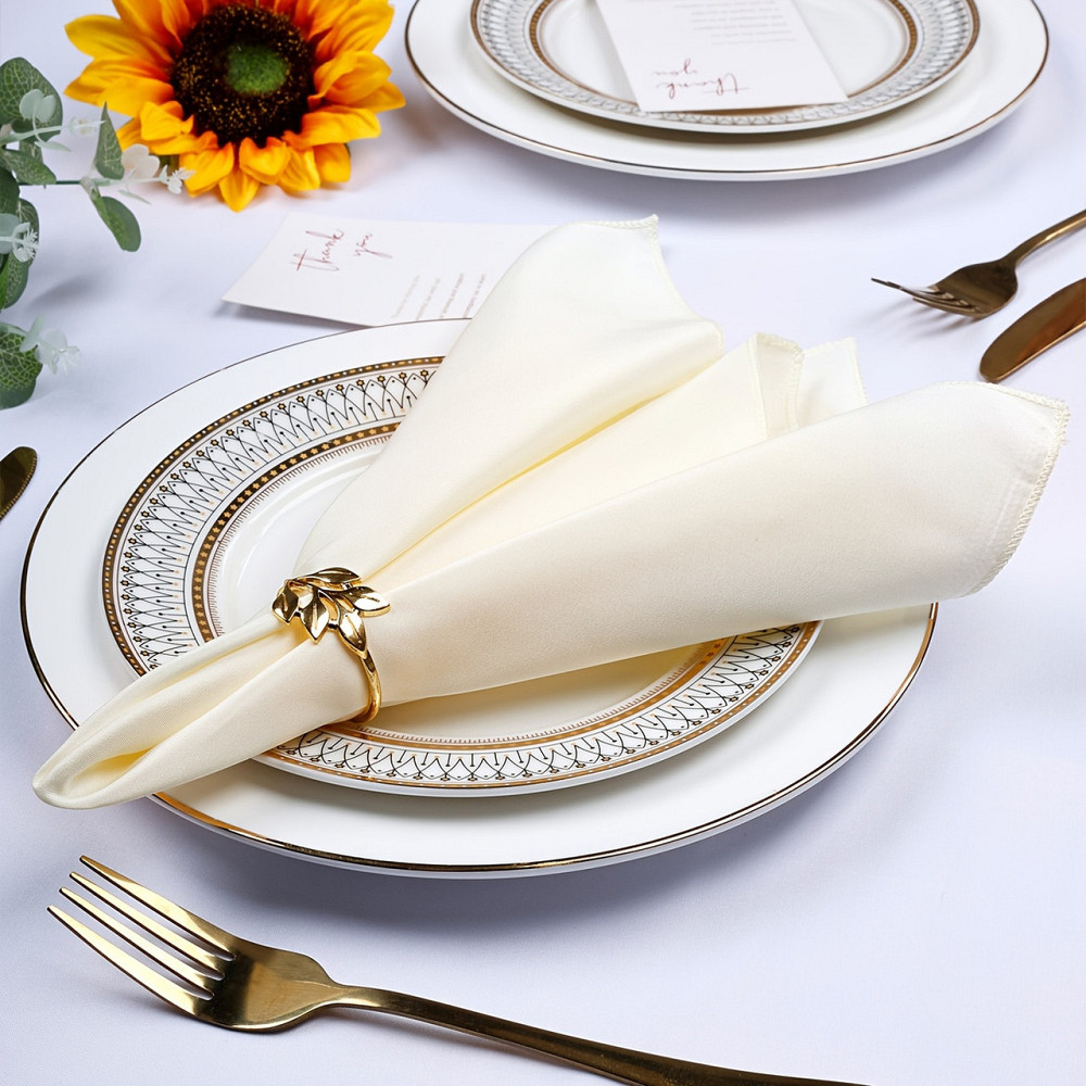 Салфетки атласные сервировочные Leeseph 30х30см бежевые 6 штук Одесса - изображение 2