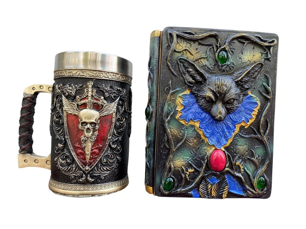 Подарочный набор Кружка 3D Крылатый Череп и Блокнот 3D «Лесной Гримуар Лисы» Киев - изображение 1