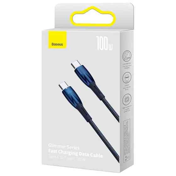 Дата кабель Baseus Glimmer Series Fast Charging Type-C to Type-C 100W 1m (CADH00070) Херсон