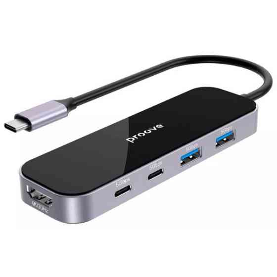 USB HUB Proove Shadow (2*USB3.0 + Type-C + PD100W + HDMI) Dark Gray (HBSW10221205) (Код товару:41973 Харків