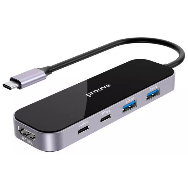 USB HUB Proove Shadow (2*USB3.0 + Type-C + PD100W + HDMI) Dark Gray (HBSW10221205) (Код товару:41973 Харків - зображення 1