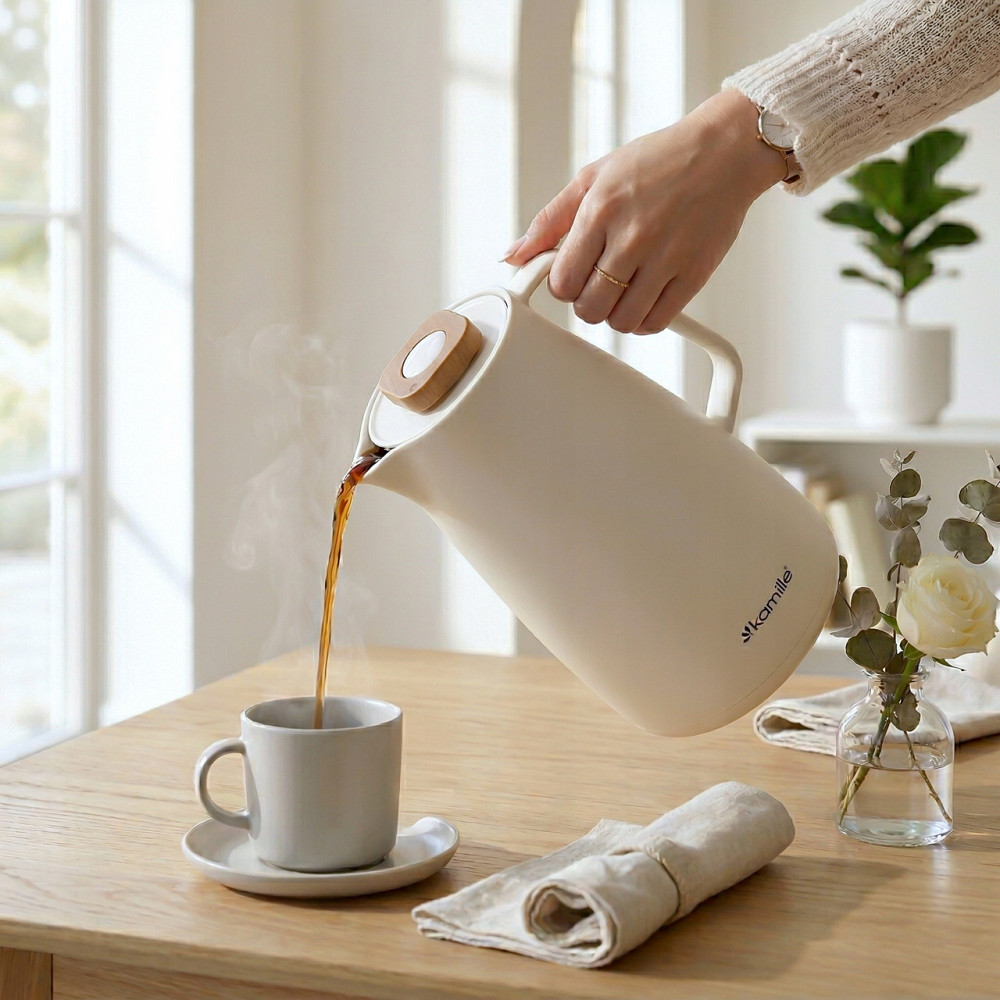 Термос конференционный 1,5л пластиковый со стеклянной колбой КМ 2011WH белый Одеса - зображення 7