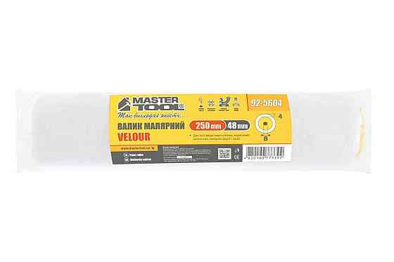 Валик малярный MASTERTOOL Velour 48/250/4 мм Ø 8 мм 92-5604 Харьков