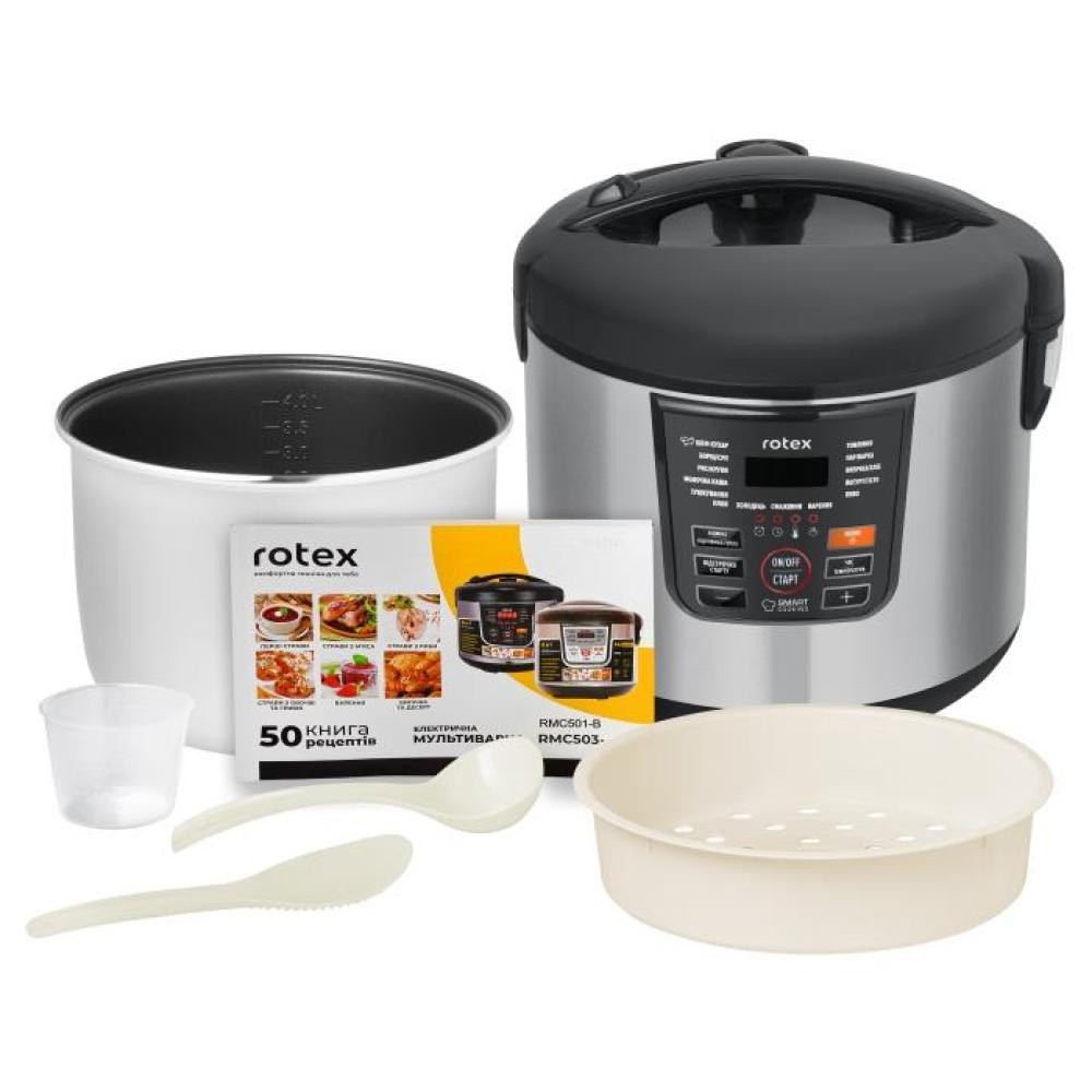 Мультиварка Rotex RMC-501-B 900 Вт серебристая Київ - зображення 1