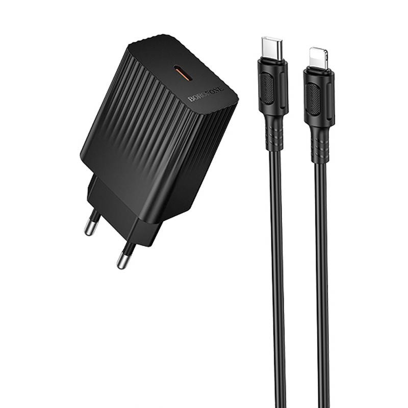 СЗУ Borofone BAS75A Source PD30W (1USB-C) + кабель Type-C to Lightning Херсон - изображение 1
