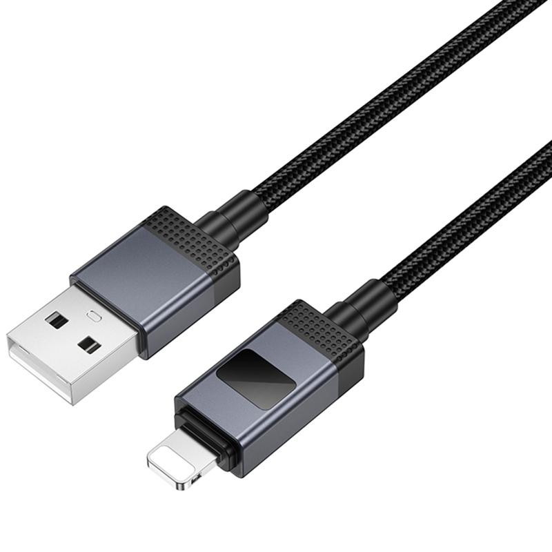 Дата кабель Hoco X118 Generous with display USB to Lightning 2.4A (1m) Херсон - изображение 4