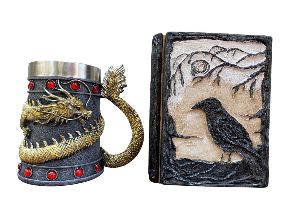 Подарочный набор Кружка 3D Танкард Gold Rose и Блокнот 3D «Тень Ворона» Київ - зображення 1