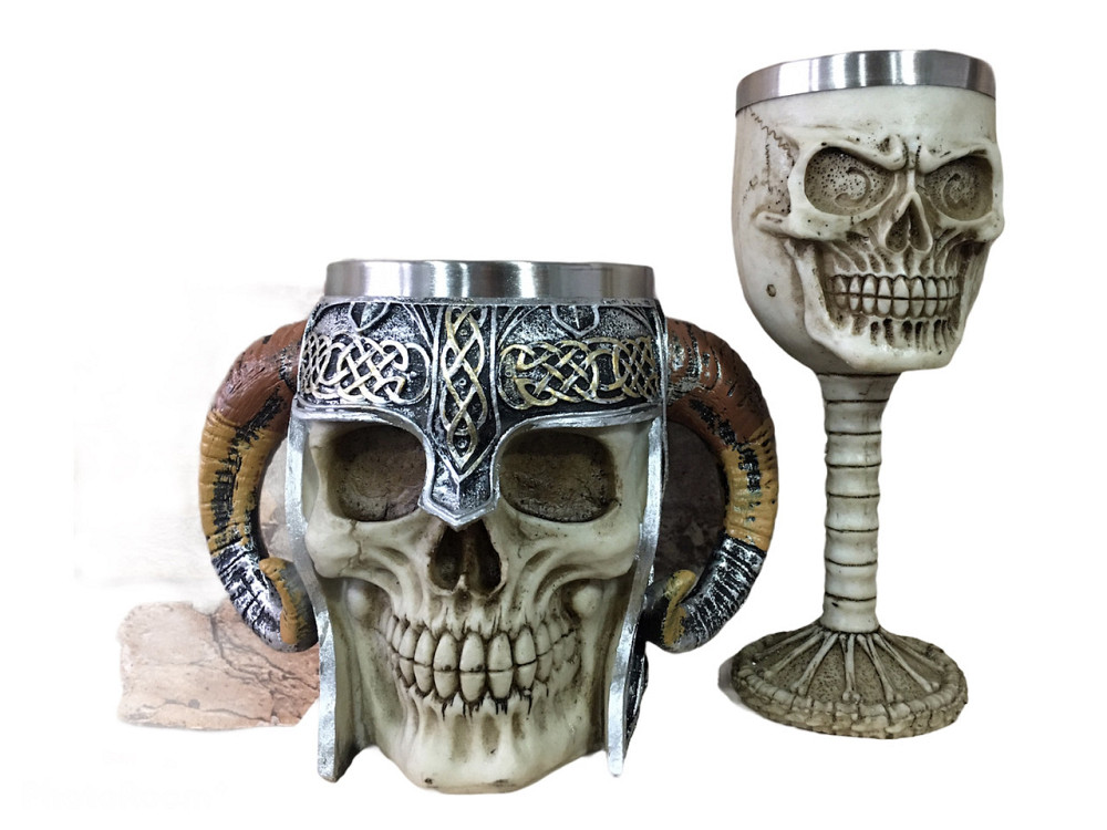 Подарочный набор Чашка Бокал 3 Череп в Трещинах Большие Подарок Київ - зображення 4