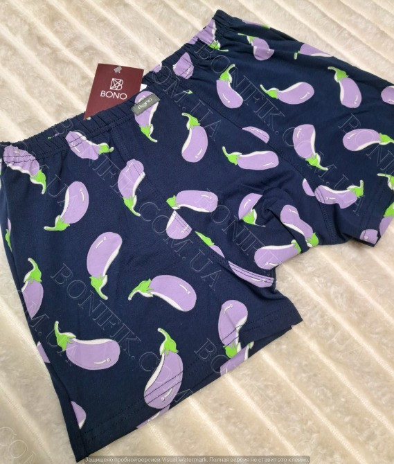 Мужские боксеры с принтом баклажан (арт. МШ 950352) Кривий Ріг - зображення 2