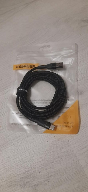 Кабель живлення USB - Type-C Essager 3A 2м Мукачеве - зображення 2