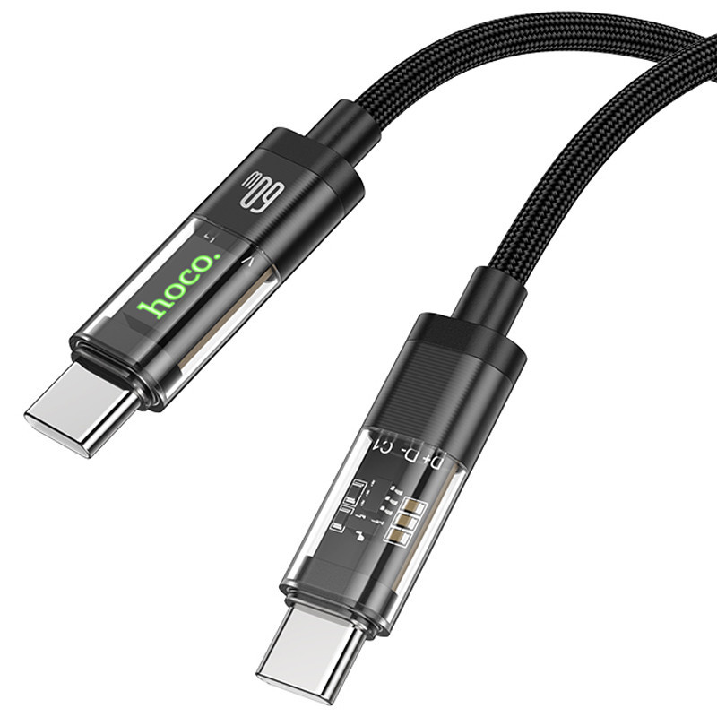 Дата кабель Hoco U116 Transparent Discovery Edition 60W Type-C to Type-C (1.2m) Херсон - зображення 3