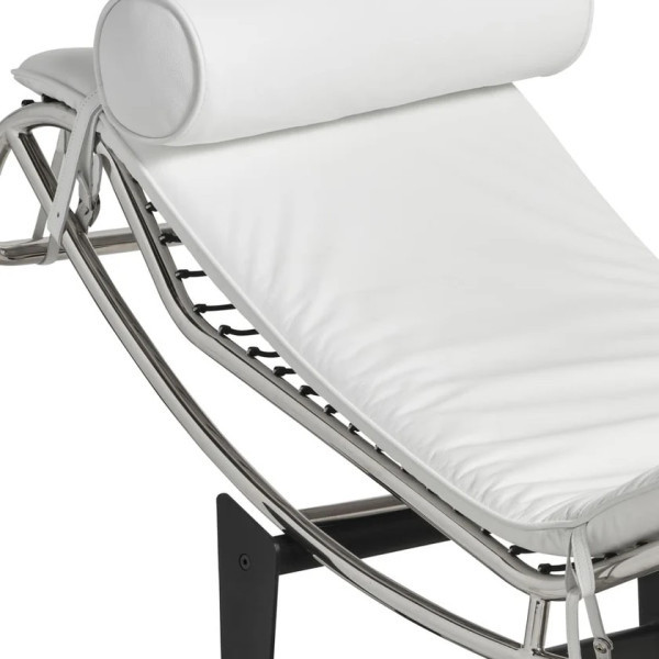 Шезлонг Лекор нержавіюча сталь, білий або чорний шкірозамінник Дніпро - зображення 5