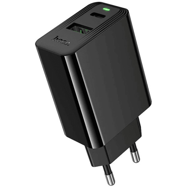 Мережевий зарядний пристрій Hoco CS95A Leader PD30W+QC3.0 (1USB-A/1C) Black Харьков - изображение 1
