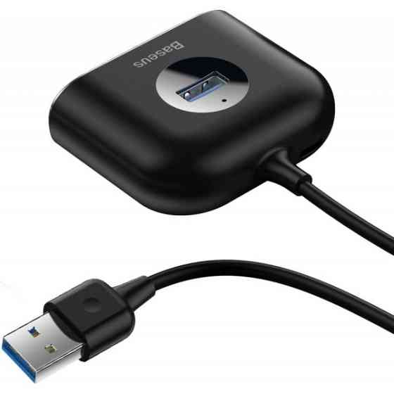 USB HUB Baseus Square round 4 in 1 (USB3.0 to USB3.0+3 USB2.0) 1m Black (CAHUB-AY01) (Код товару:176 Харків