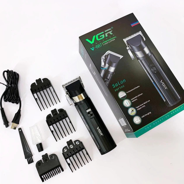 Машинка для стрижки аккумуляторная VGR V-687 10 Вт черная Київ - зображення 2