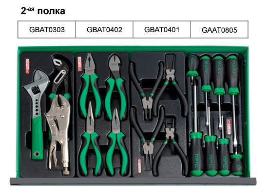 Ящик для СТО с инструментом TOPTUL (Pro-Line) 3 секции 157 ед. GCAZ0011 Харьков - изображение 4